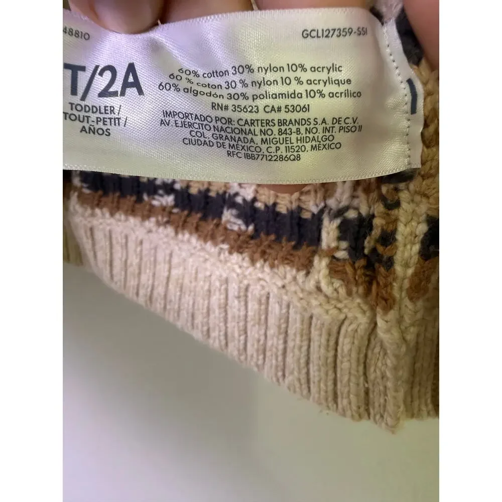 OshKosh B’gosh Toddler Aztec Southwestern Zip Knit Sweater Jacket 2T